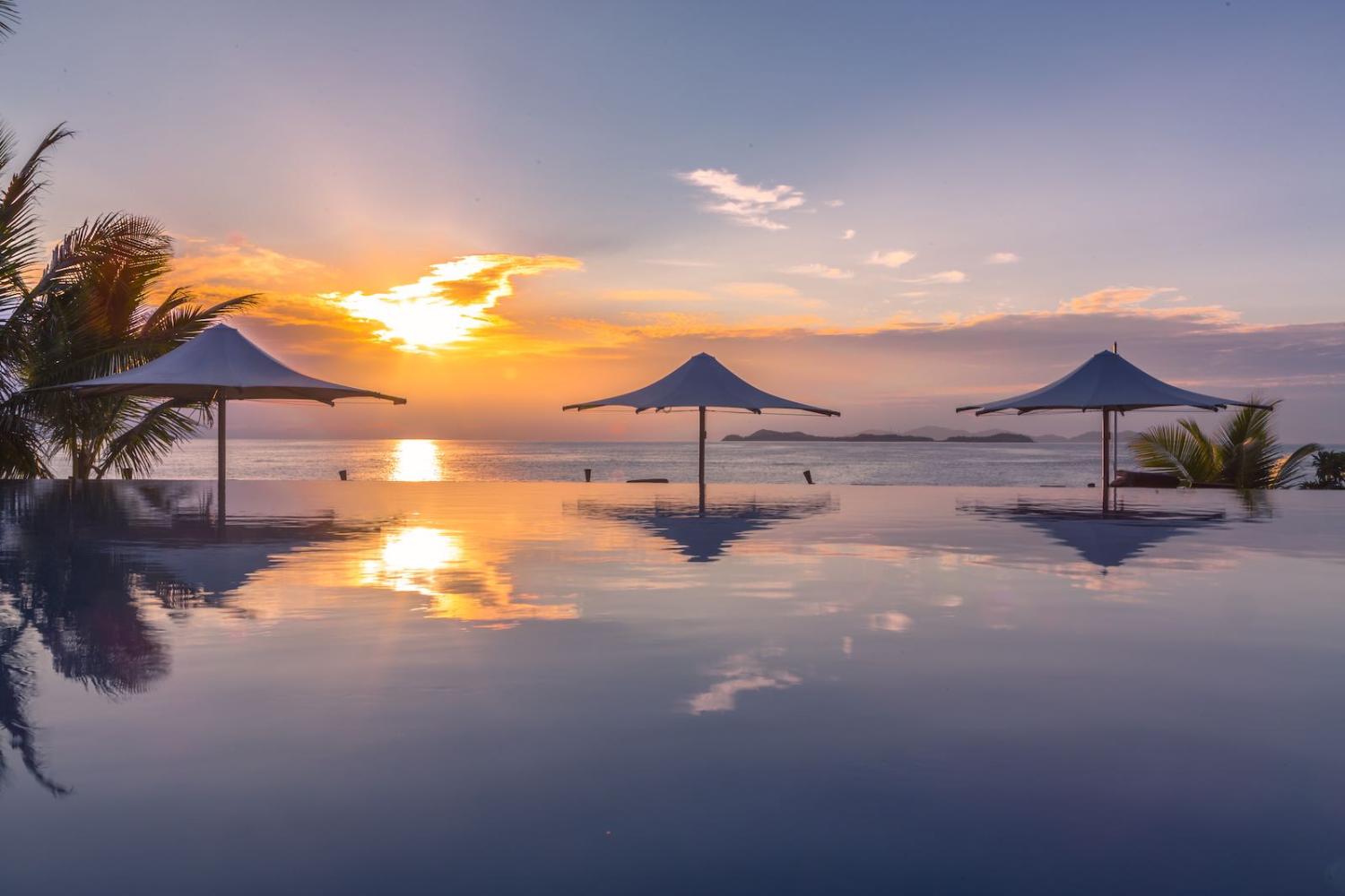 Sunrise in Fiji. Tourist arrivals in the Pacific Islands dropped 99% last year (Mike Mackinven/Getty Images)